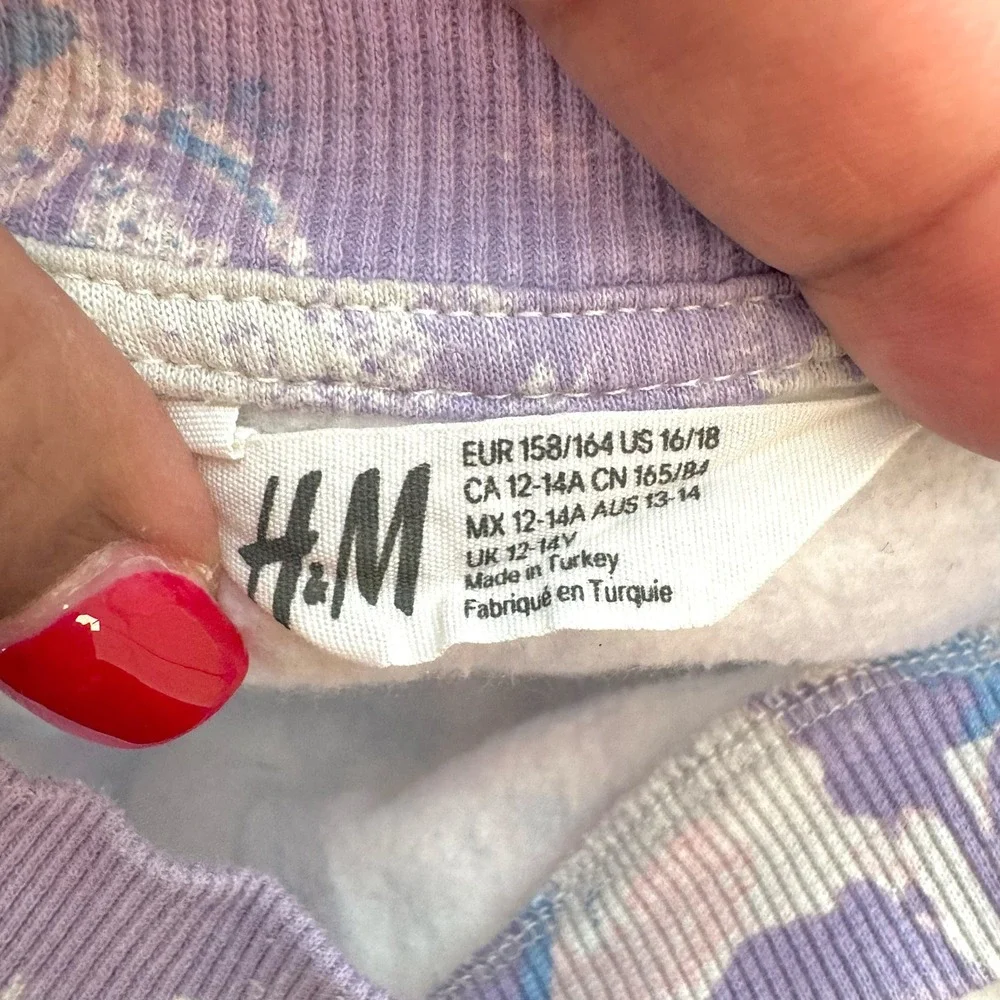 H&M Kids Dreamer Future Marble Swirl Pullover‎ Sweatshirt Top Size 16 18